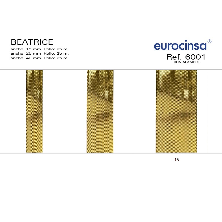 ROLLO CINTA BEATRICE A-25mm. C-15 25m. CON ALAMBRE