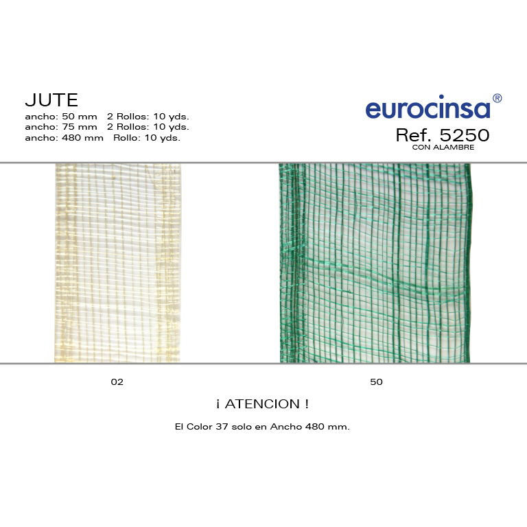 ROLLO CINTA JUTE A-75mm. C-25 10yds. 2uds.