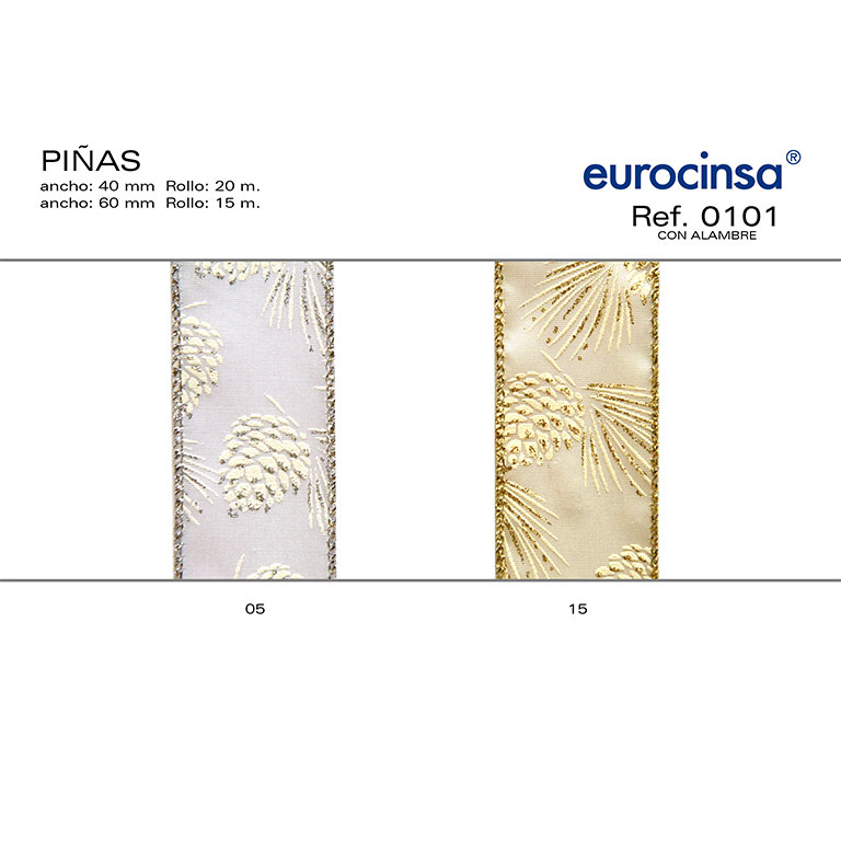 ROLLO CINTA PIÑAS A-40mm. C-01 20m. CON ALAMBRE