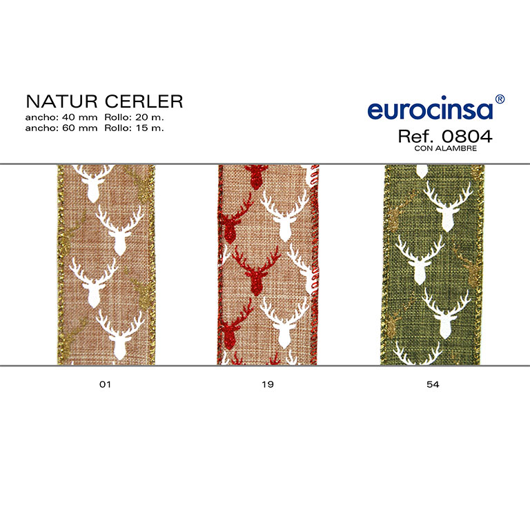 ROLLO CINTA NATUR CERLER A-60mm. C-19 15m. CON ALAMBRE