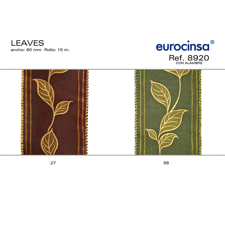 ROLLO CINTA LEAVES A-60mm. C-27 15m. CON ALAMBRE
