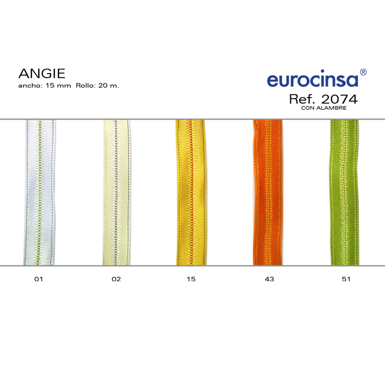 ROLLO CINTA ANGIE A-15mm. C-01 20m. CON ALAMBRE