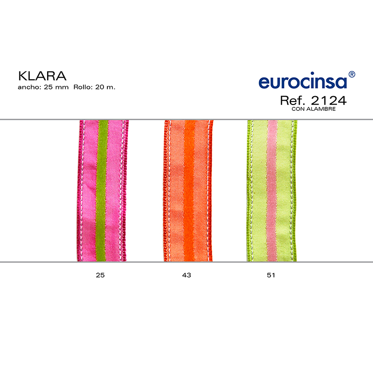 ROLLO CINTA KLARA A-25mm. C-43 20m. CON ALAMBRE