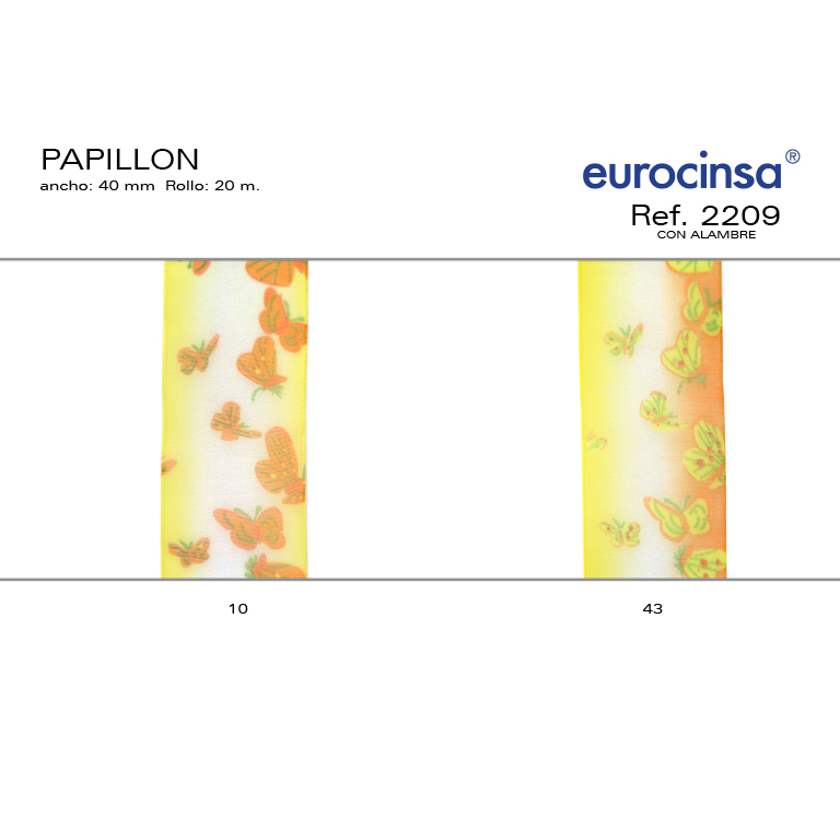 ROLLO CINTA PAPILLON A-40mm. C-43 20m. CON ALAMBRE