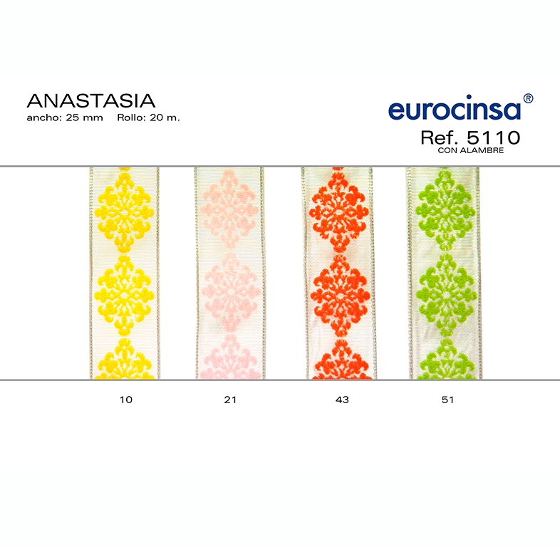 ROLLO CINTA ANASTASIA A-25mm. C-21 20m. CON ALAMBRE