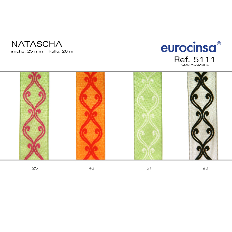 ROLLO CINTA NATASCHA A-25mm. C-43 20m. CON ALAMBRE