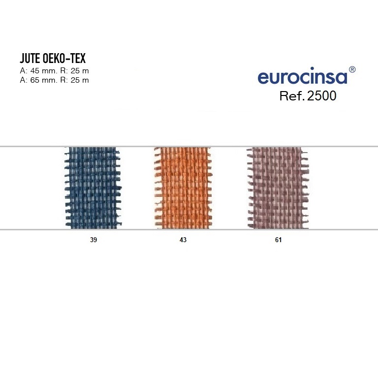 ROLLO CINTA JUTE OEKO-TEX A-45mm. C-39 25m.