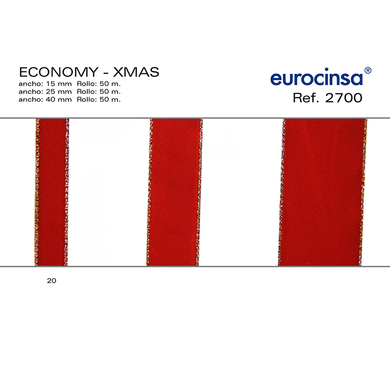 ROLLO CINTA ECONOMY XMAS A-25mm. C-27 50m.
