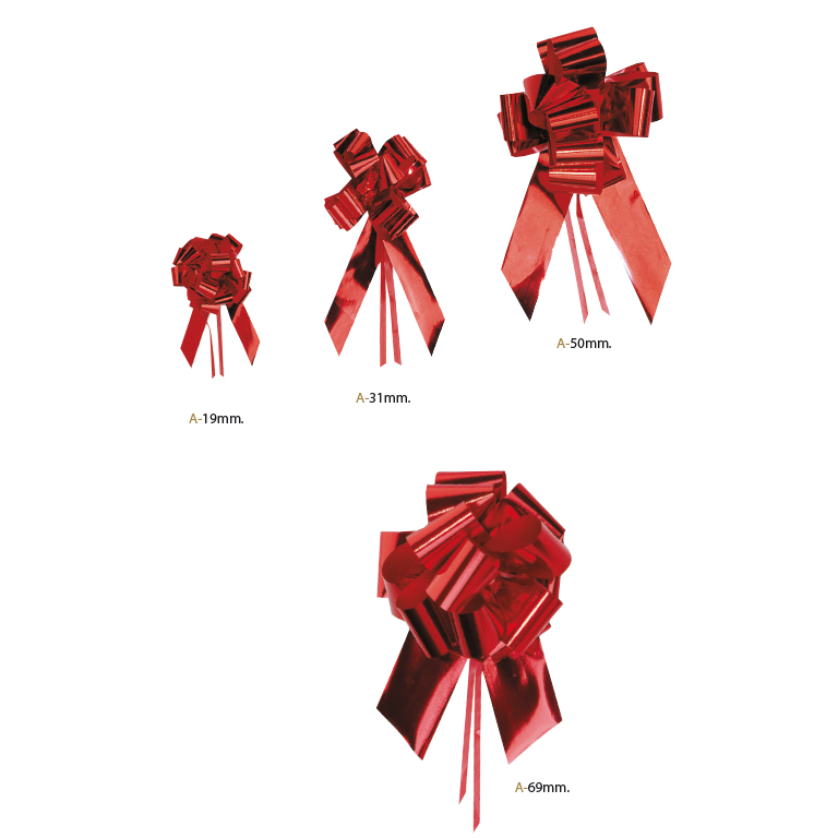 BOLSA 25 LAZOS AUTOMÁTICOS POLIPROPILENO METALIZADO A-69mm. C-35