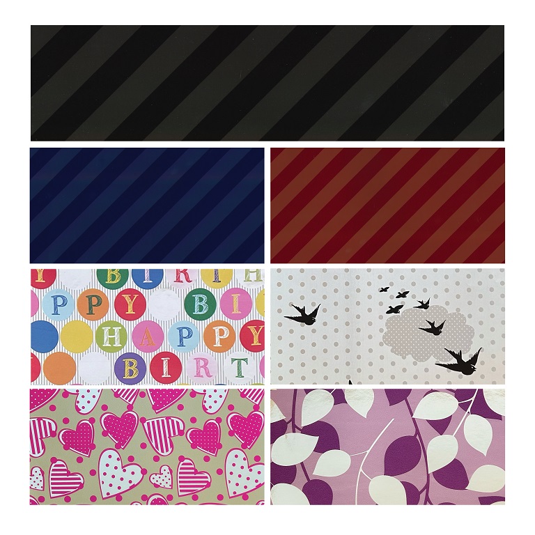 CAJA 55 ROLLITOS "METALIZADO/LACADO" 70cm. x 1,5m. 76gr. CON CARTONETTE