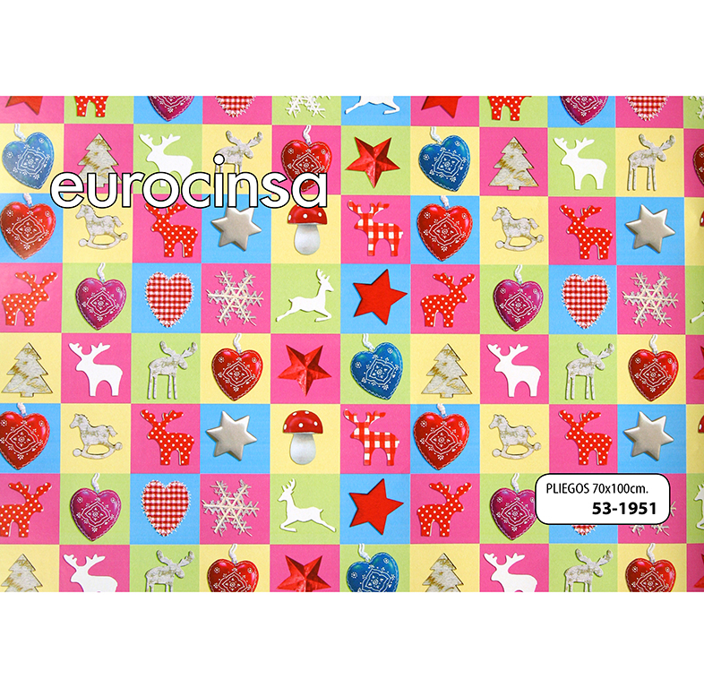 PLIEGO PAPEL FANTASÍA NAVIDAD 70x100cm.