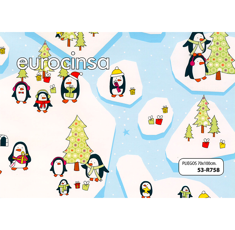 PLIEGO PAPEL FANTASÍA NAVIDAD 70x100cm.