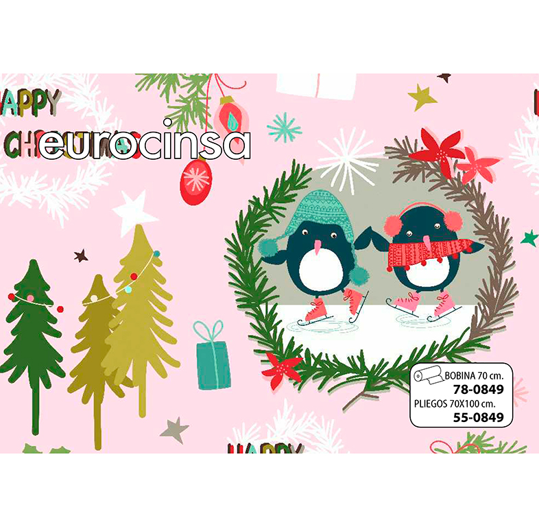 PLIEGO PAPEL FANTASÍA NAVIDAD 70x100cm.