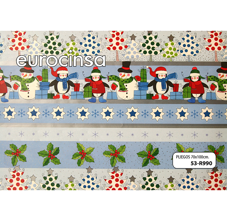 PLIEGO PAPEL FANTASÍA NAVIDAD 70x100cm.