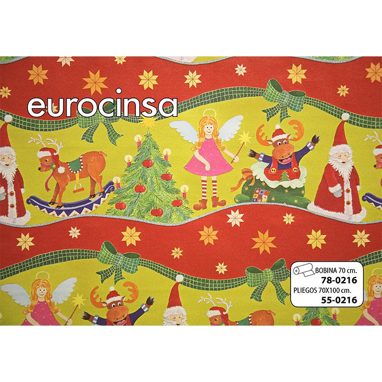 PLIEGO PAPEL FANTASÍA NAVIDAD 70x100cm.