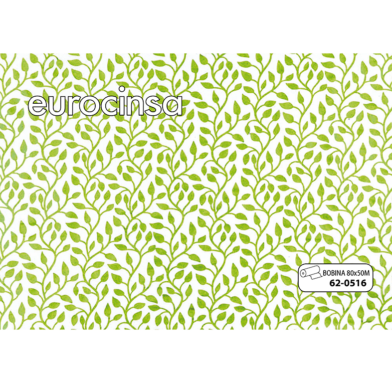 BOBINA POLIPROPILENO TRANSPARENTE IMPRESO 35micras 80cm. x 50m.