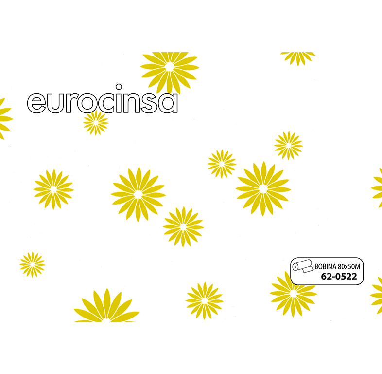 BOBINA POLIPROPILENO TRANSPARENTE IMPRESO 35micras 80cm. x 50m.