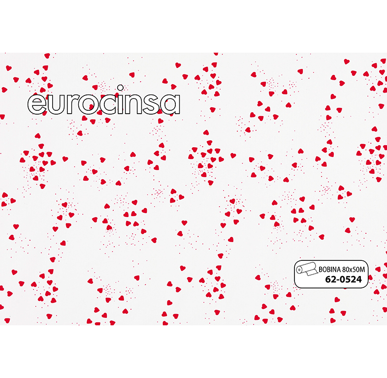 BOBINA POLIPROPILENO TRANSPARENTE IMPRESO 35micras 80cm. x 50m.