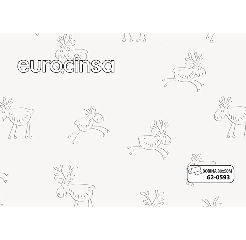 BOBINA POLIPROPILENO TRANSPARENTE IMPRESO NAVIDAD 35micras 80cm. x 50m.