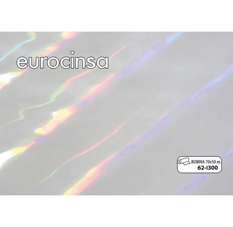 BOBINA POLIPROPILENO TRANSPARENTE IRISADO 25micras 70cm. x 50m.