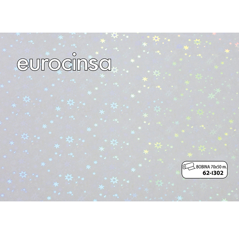 BOBINA POLIPROPILENO TRANSPARENTE IRISADO 25micras 70cm. x 50m.