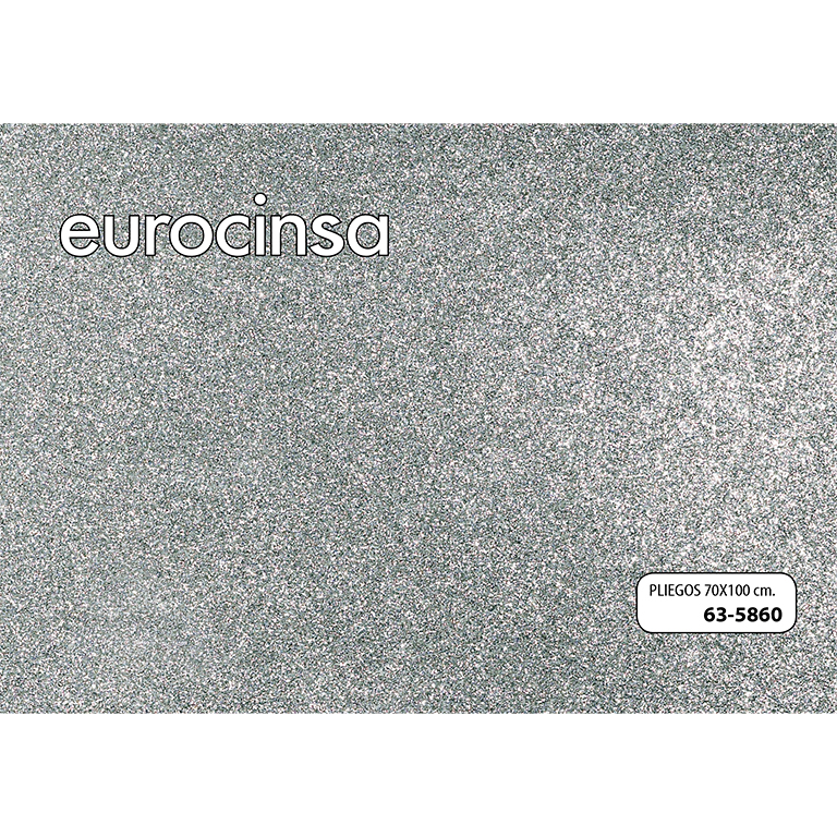 PLIEGO PAPEL UNI GLITTER SILVER 70x100cm.