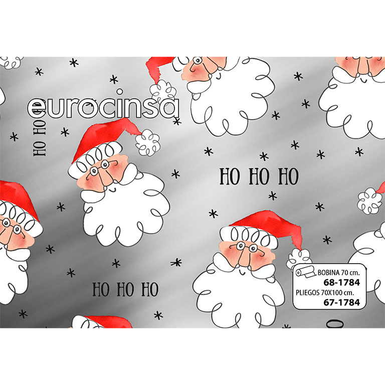 BOBINA PAPEL FANTASÍA METALIZADO NAVIDAD 70cm. x 6,3-7,3Kg.