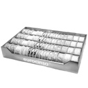 BANDEJA CINTA TEXTIL NAVIDAD PLATA A-15/25/40mm. 68 ROLLOS x 2/3/4m. C-05