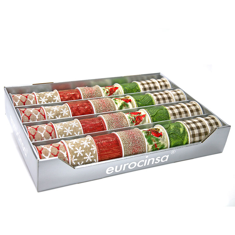 BANDEJA CINTA TEXTIL NAVIDAD SURTIDO A-40/60mm. 32 ROLLOS x 2m. C-99