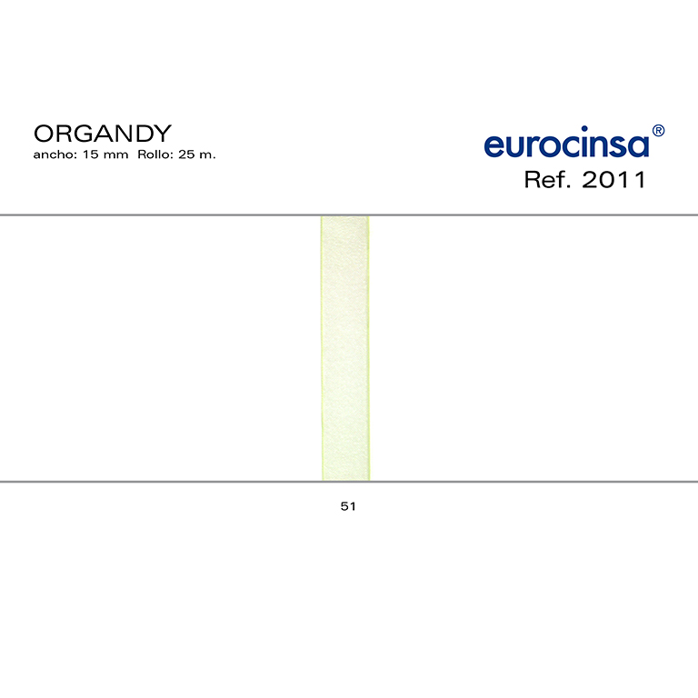 ROLLO CINTA ORGANDY A-15mm. C-51 25m.