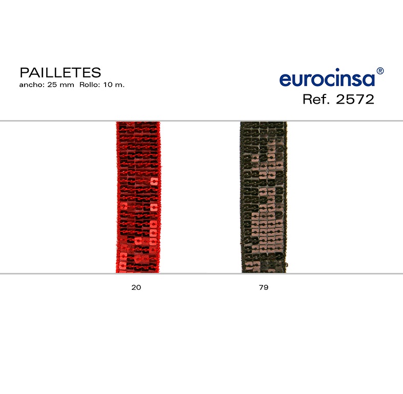ROLLO CINTA PAILLETTES A-25mm. C-20 10m.