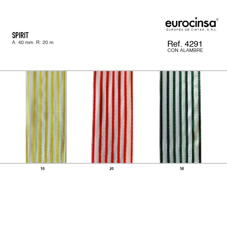 ROLLO CINTA SPIRIT A-40mm. C-20 20m. CON ALAMBRE