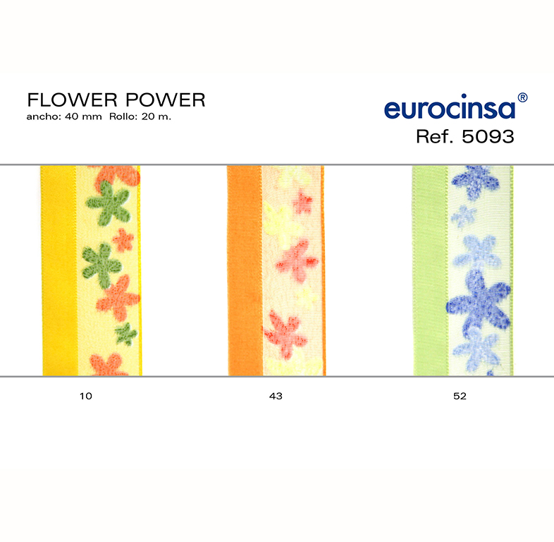 ROLLO CINTA FLOWER POWER A-40mm. C-52 20m.