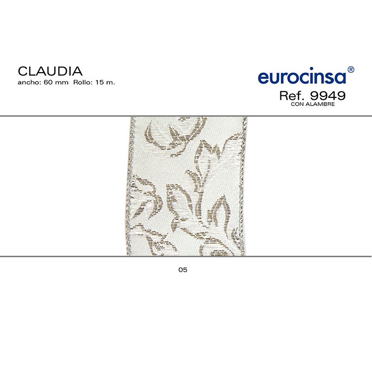 ROLLO CINTA CLAUDIA A-60mm. C-05 15m. CON ALAMBRE