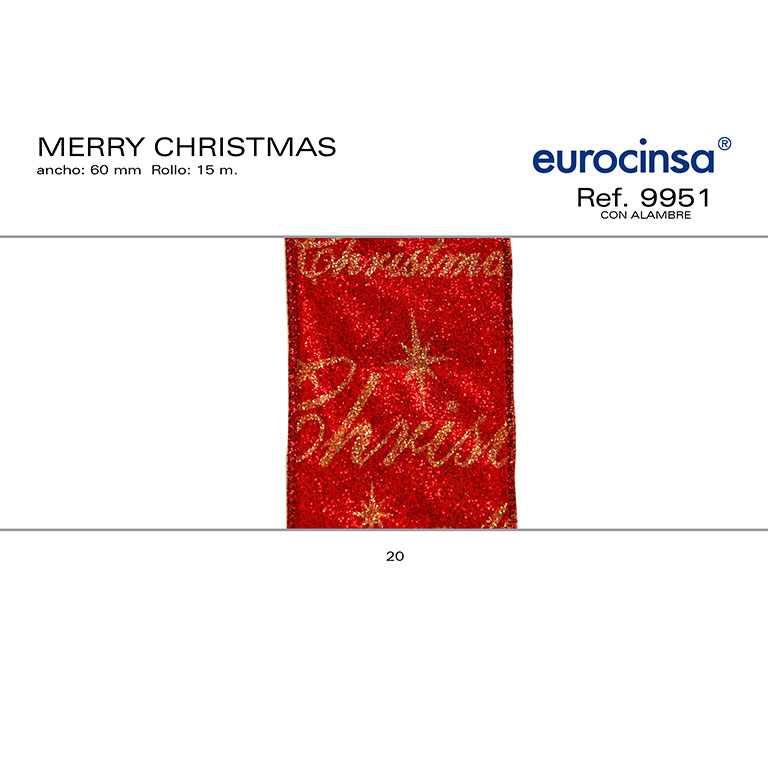 ROLLO CINTA MERRY XMAS A-60mm. C-20 15m. CON ALAMBRE