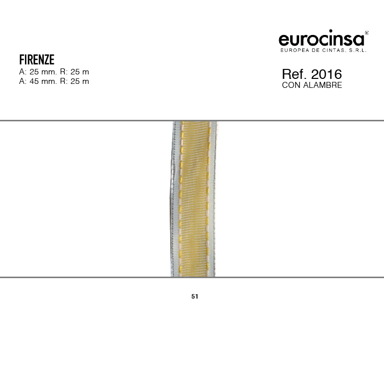 ROLLO CINTA FIRENZE A-25mm. C-51 25m.