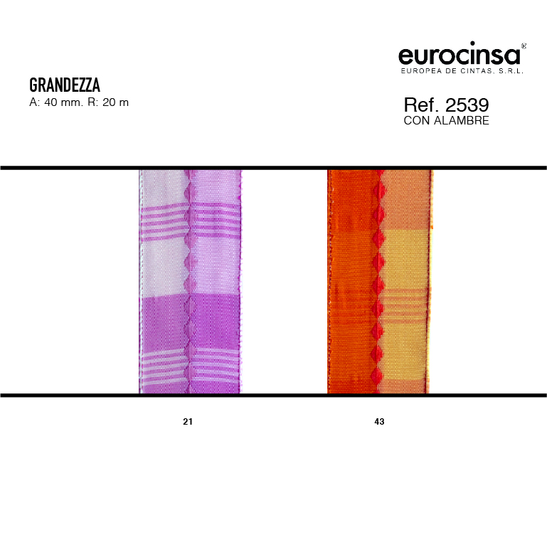 ROLLO CINTA GRANDEZZA A-40mm. C-43 20m.