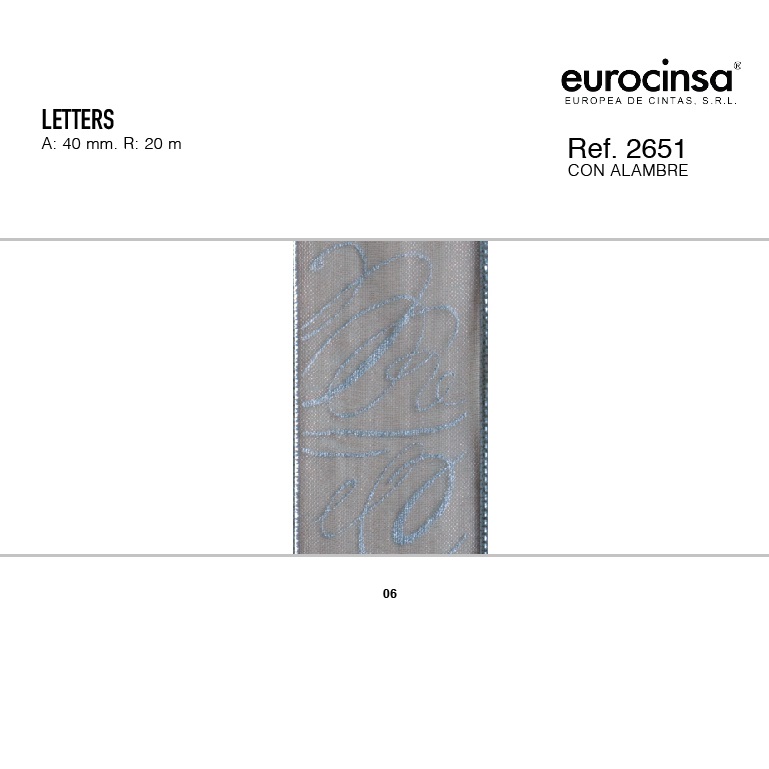 ROLLO CINTA LETTERS A-40mm. C-06 20m.