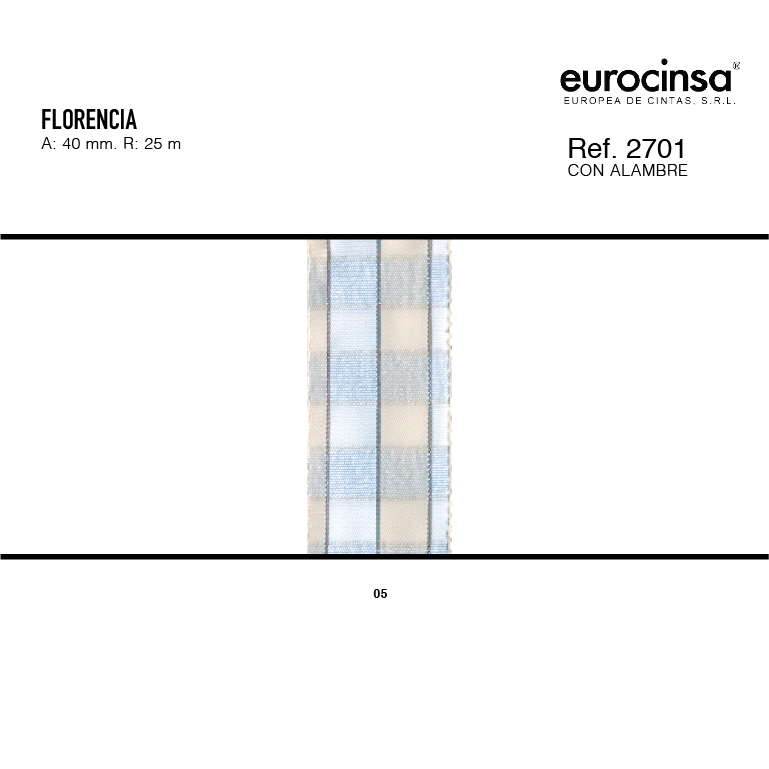 ROLLO CINTA FLORENCIA A-40mm. C-05 25m.