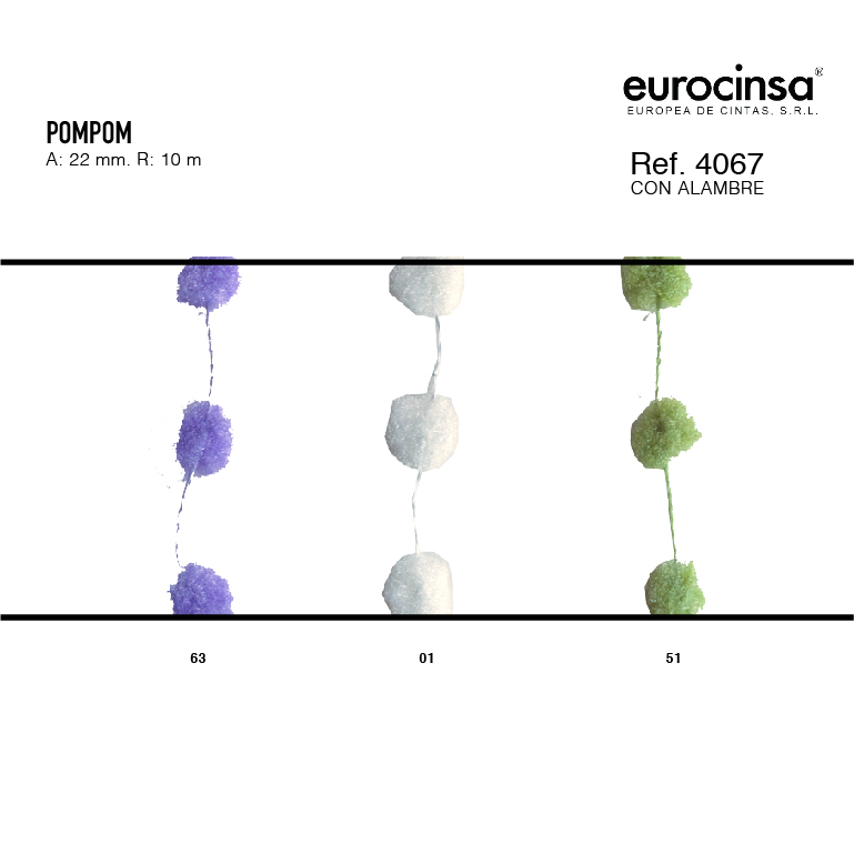 ROLLO CINTA POMPON A-22mm. C-51 10m.