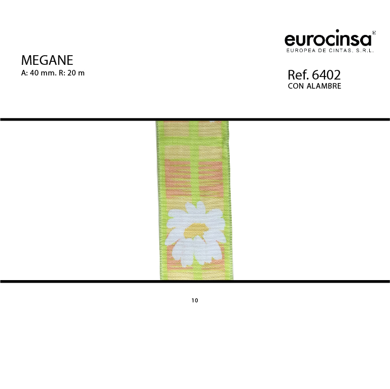 ROLLO CINTA MEGANE A-40mm. C-10 20m. CON ALAMBRE