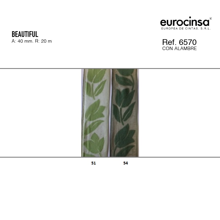 ROLLO CINTA BEAUTIFUL A-40mm. C-54 20m.