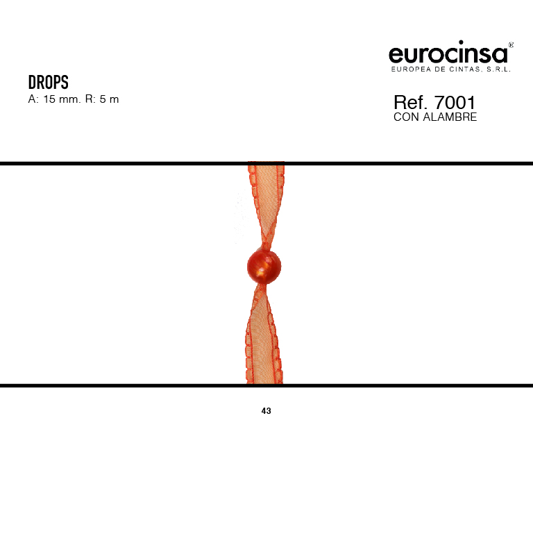 ROLLO CINTA DROPS A-15mm. C-43 5m.