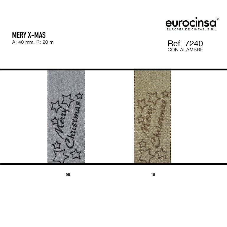 ROLLO CINTA MERRY X-MAS A-40mm. C-15 20m.