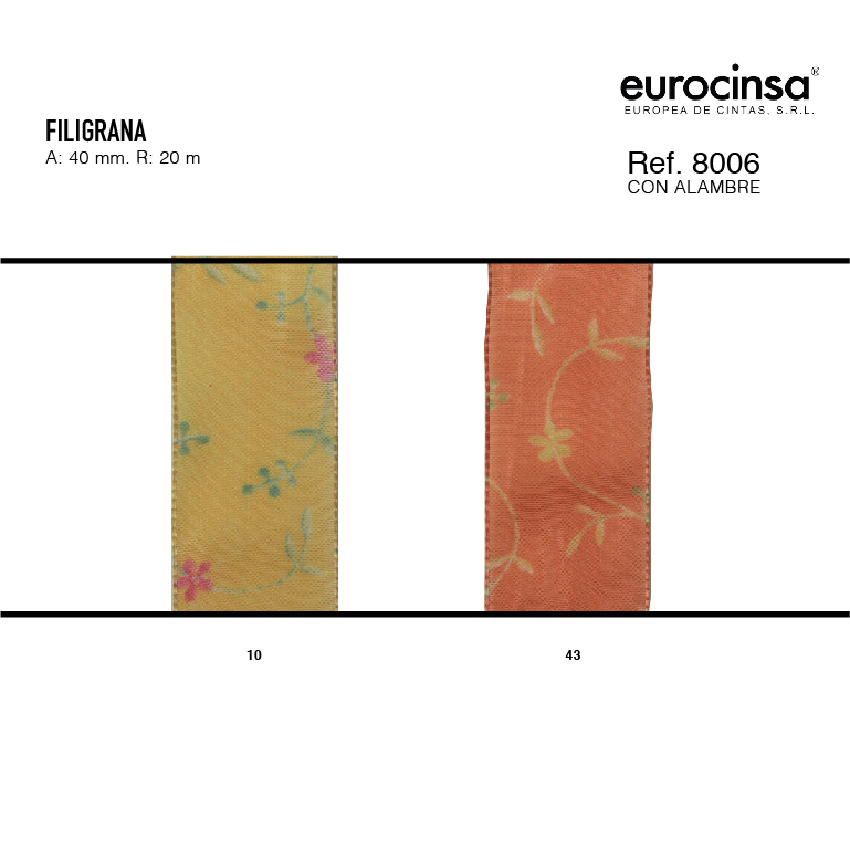 ROLLO CINTA FILIGRAN A-40mm. C-43 20m.