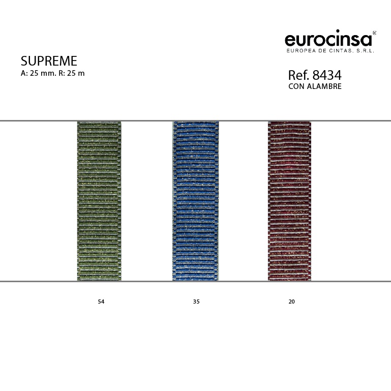 ROLLO CINTA SUPREME A-25mm. C-35 25m. CON ALAMBRE