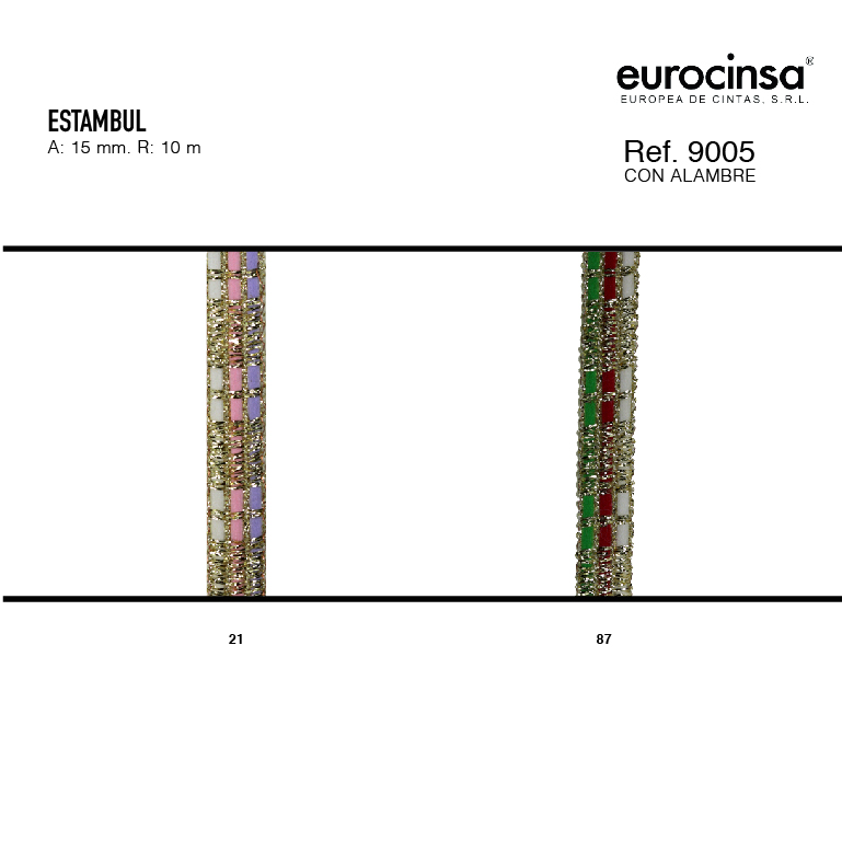 ROLLO CINTA ESTAMBUL A-15mm. C-87 10m.