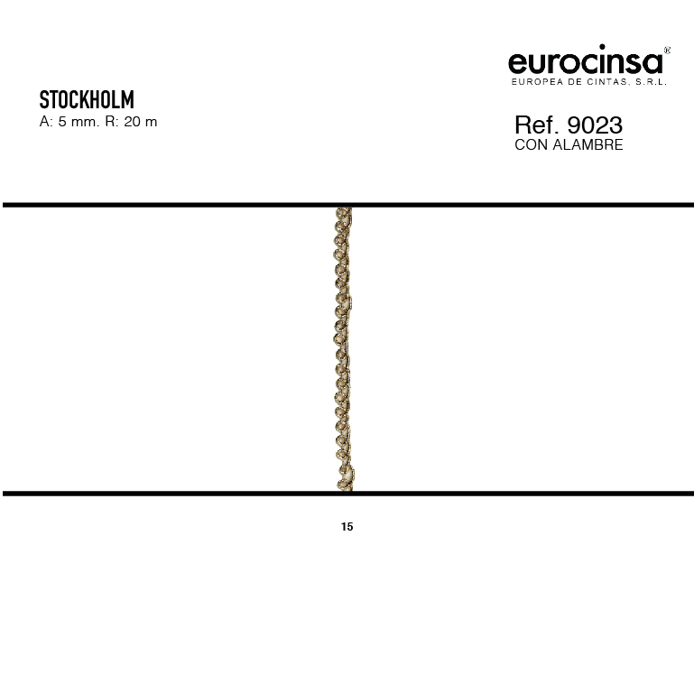 ROLLO CINTA STOCKHOLM A-05mm. C-15 20m. CON ALAMBRE