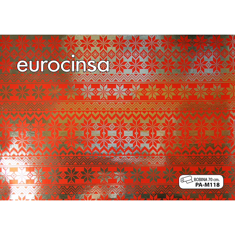 BOBINA PAPEL FANTASÍA NAVIDAD METALIZADO 70cm. x 11,1-12,1Kg.