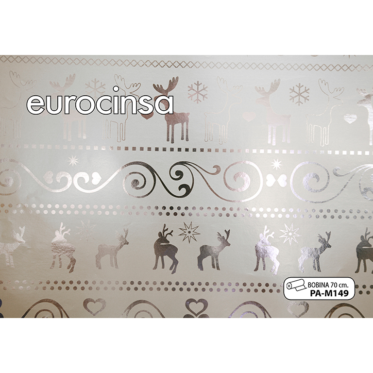 BOBINA PAPEL FANTASÍA NAVIDAD METALIZADO 70cm. x 11,1-12,1Kg.